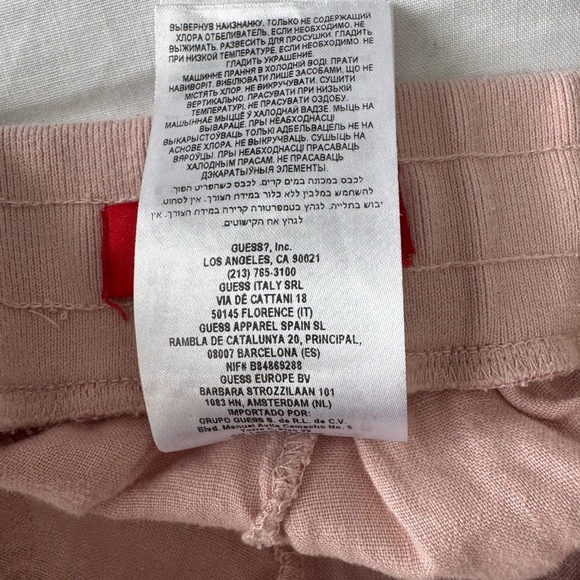 Guess Women's 100% LINEN Capri Jogger Style Pants Pink Small Beach Boardwalk - Picture 10 of 16